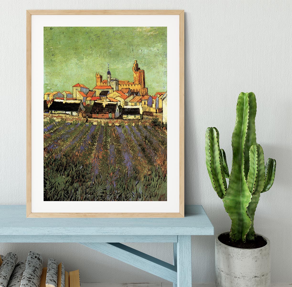 View of Saintes-Maries by Van Gogh Framed Print - Canvas Art Rocks - 3