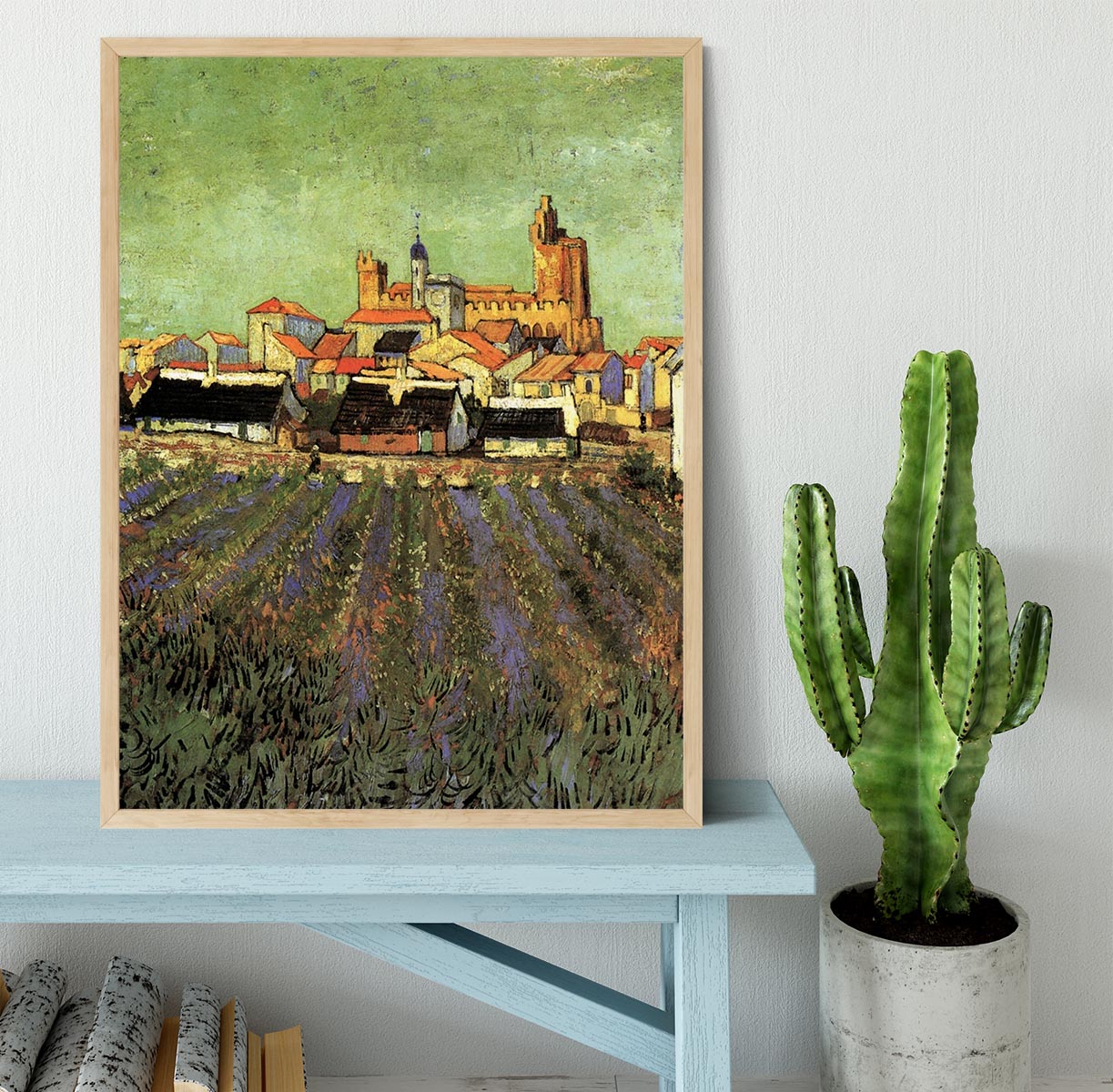 View of Saintes-Maries by Van Gogh Framed Print - Canvas Art Rocks - 4