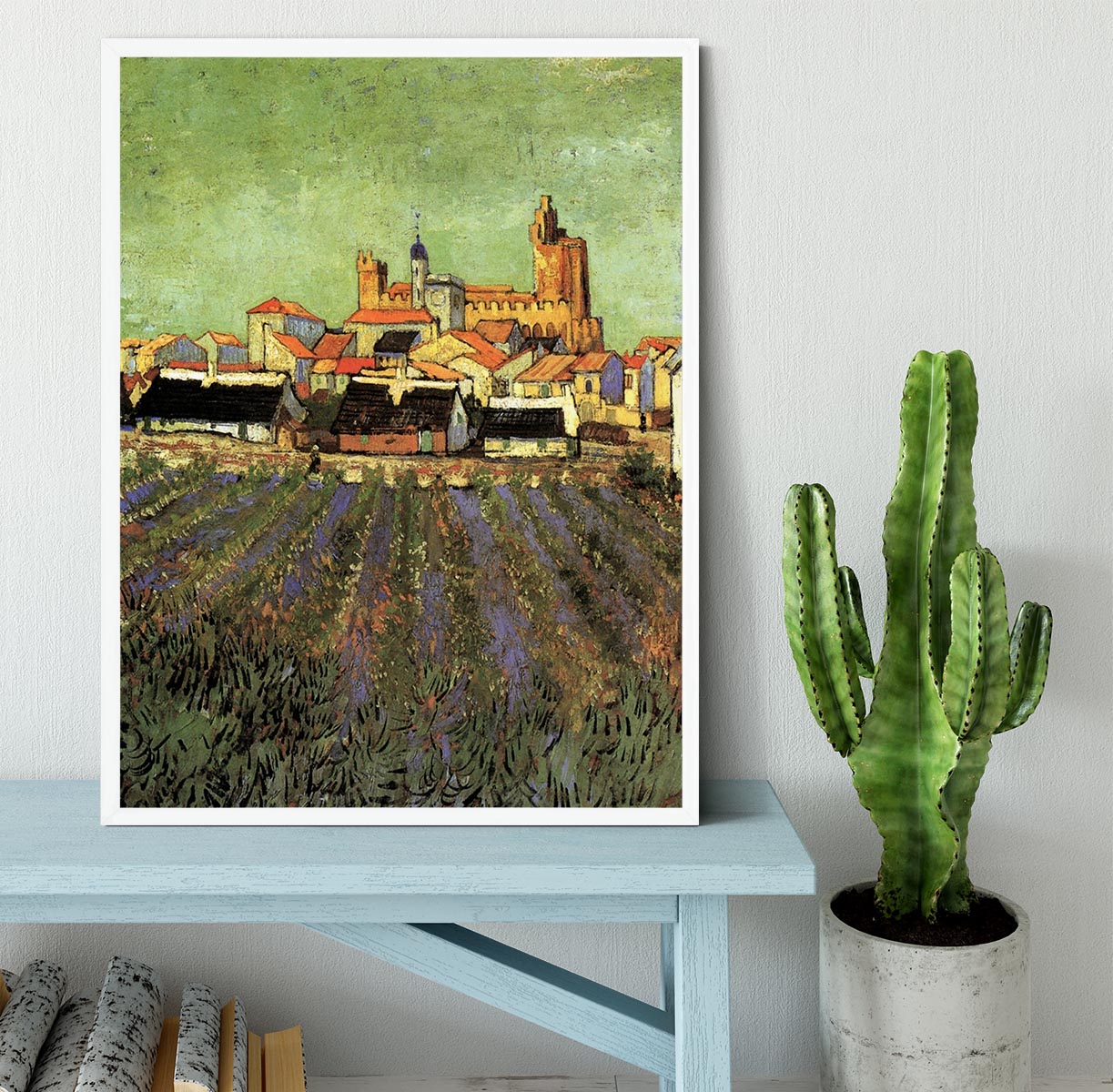 View of Saintes-Maries by Van Gogh Framed Print - Canvas Art Rocks -6