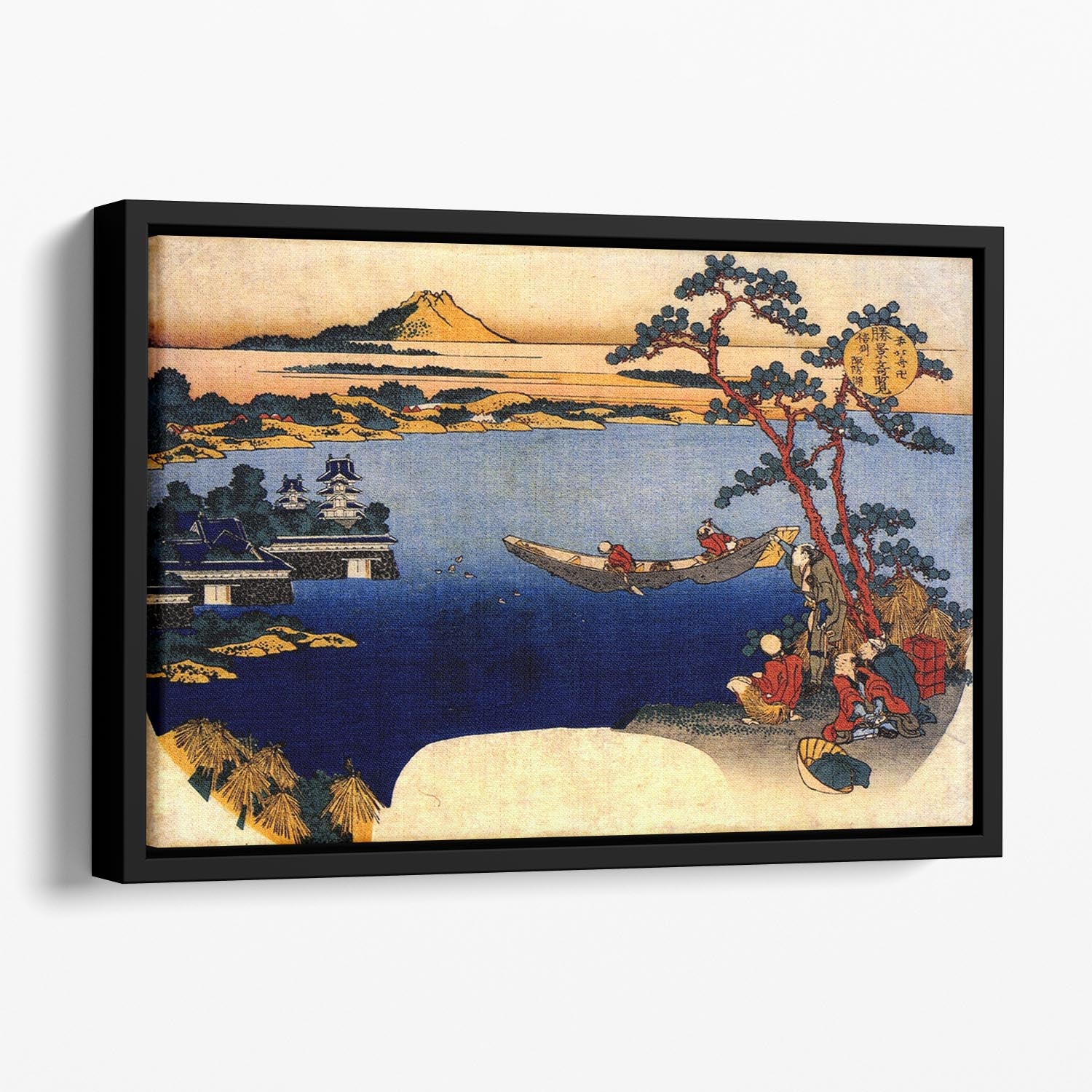 View of lake Suwa by Hokusai Floating Framed Canvas