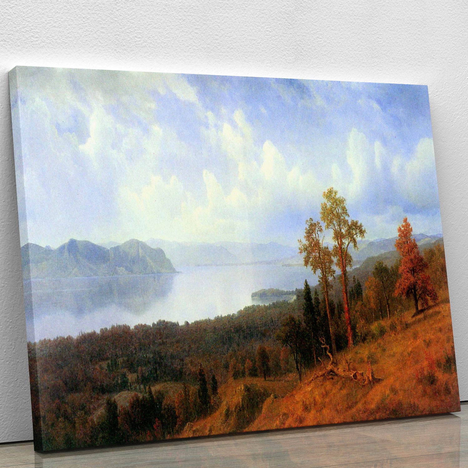 View of the Hudson River Vally by Bierstadt Canvas Print or Poster - Canvas Art Rocks - 1