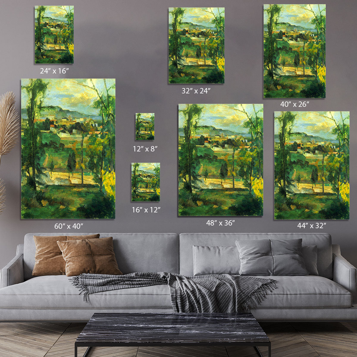 Village behind the trees Ile de France by Cezanne Canvas Print or Poster - Canvas Art Rocks - 7