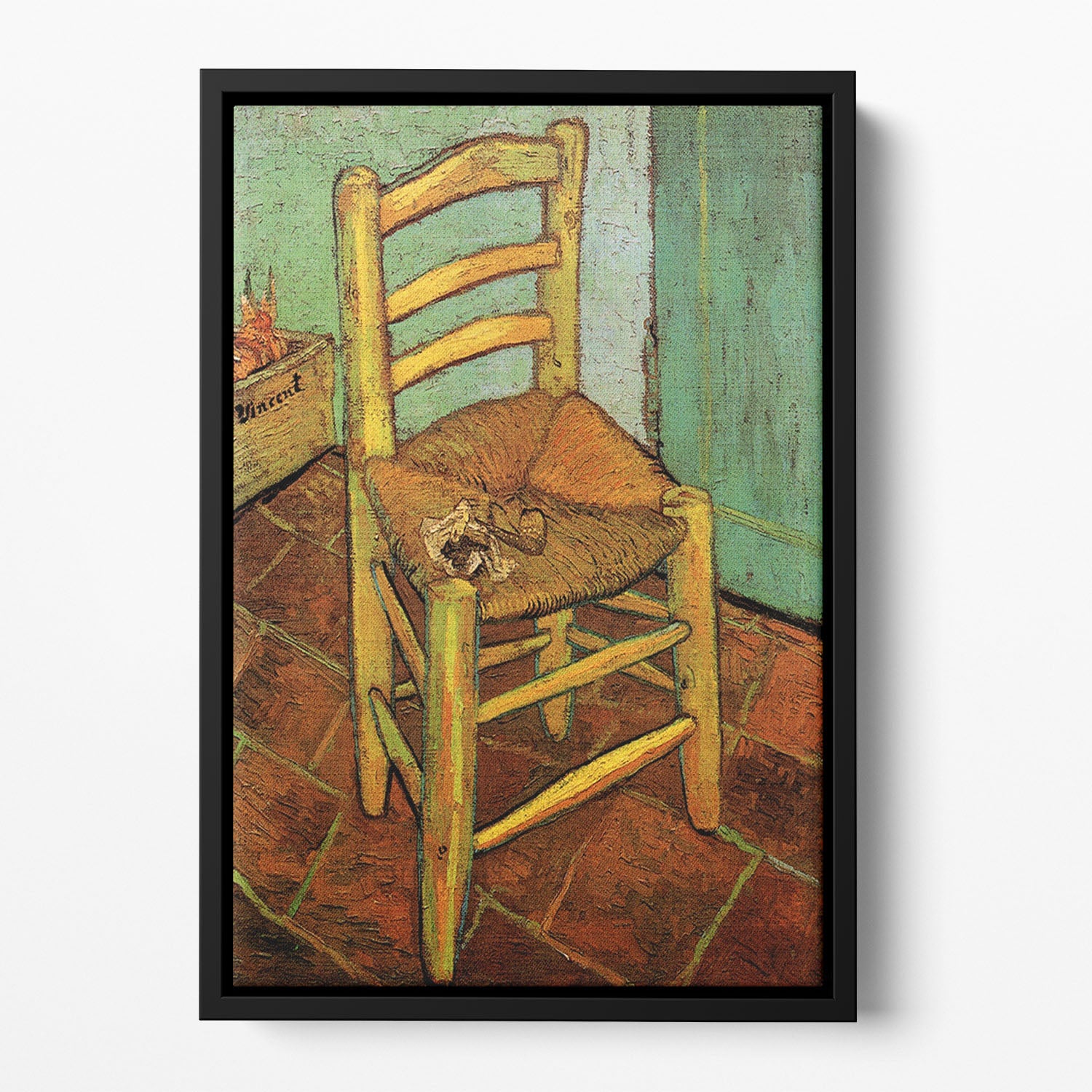 Vincent's Chair with His Pipe by Van Gogh Floating Framed Canvas