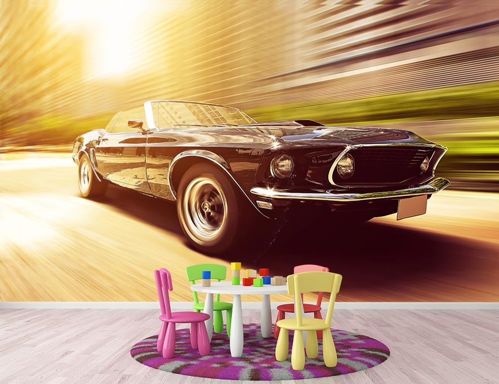 Vintage Car Wall Mural Wallpaper - Canvas Art Rocks - 3