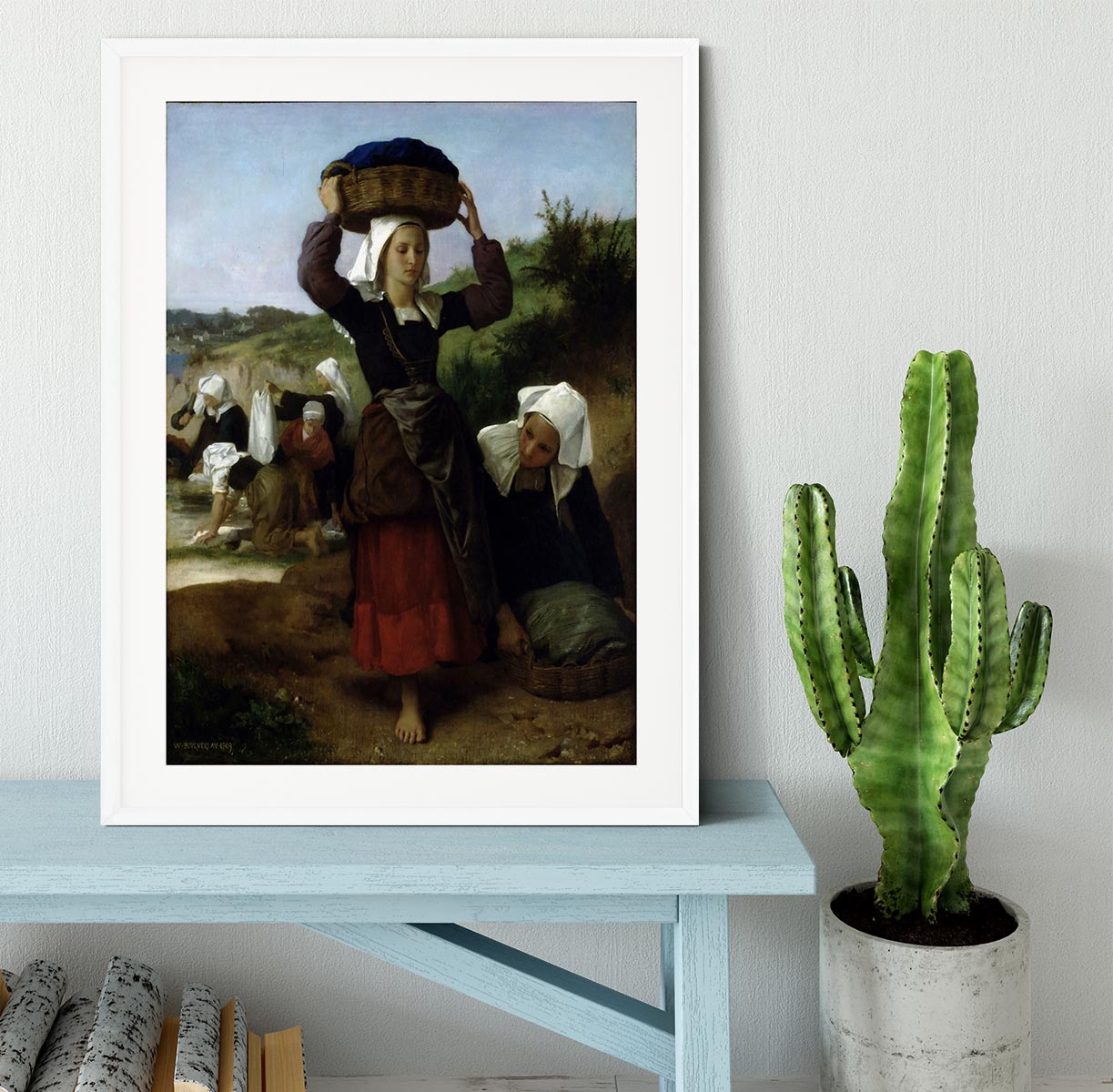 Washerwomen of Fouesnant By Bouguereau Framed Print - Canvas Art Rocks - 5