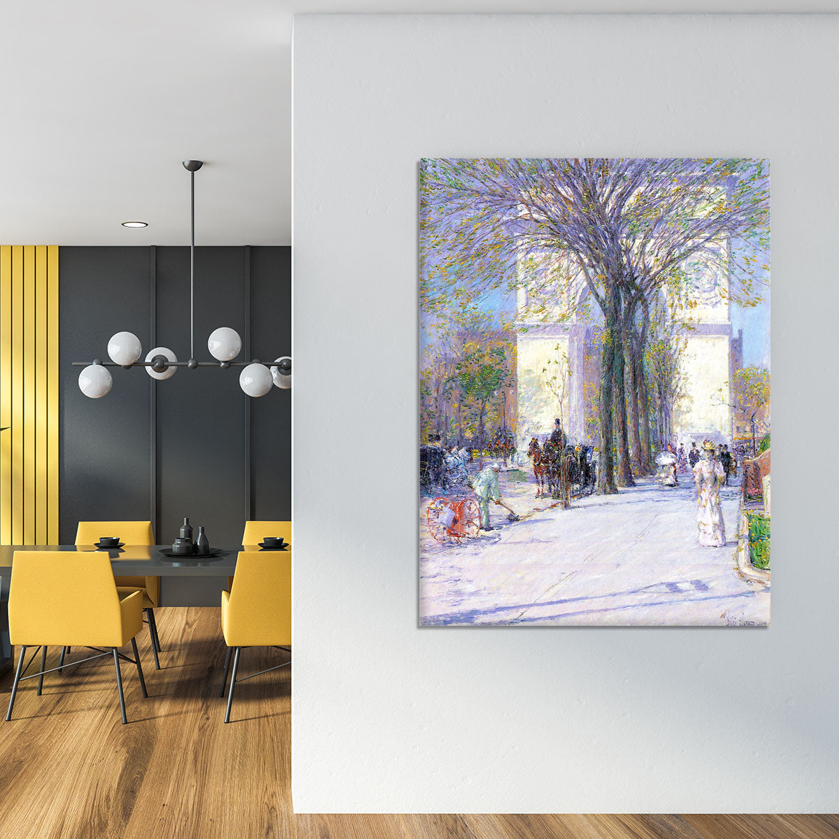 Washington triumphal arch in spring by Hassam Canvas Print or Poster - Canvas Art Rocks - 4