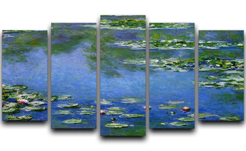 Water Lilies by Monet 5 Split Panel Canvas - Canvas Art Rocks - 1