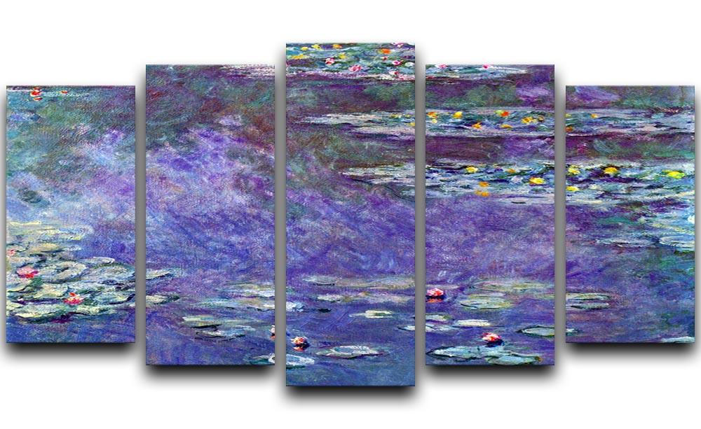 Water Lily Pond 3 by Monet 5 Split Panel Canvas - Canvas Art Rocks - 1