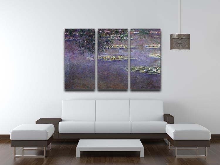 Water lilies water landscape 1 by Monet Split Panel Canvas Print - Canvas Art Rocks - 4
