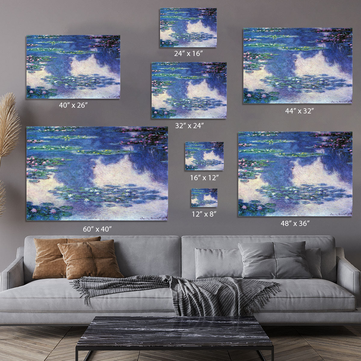 Water lilies water landscape 4 by Monet Canvas Print or Poster - Canvas Art Rocks - 7