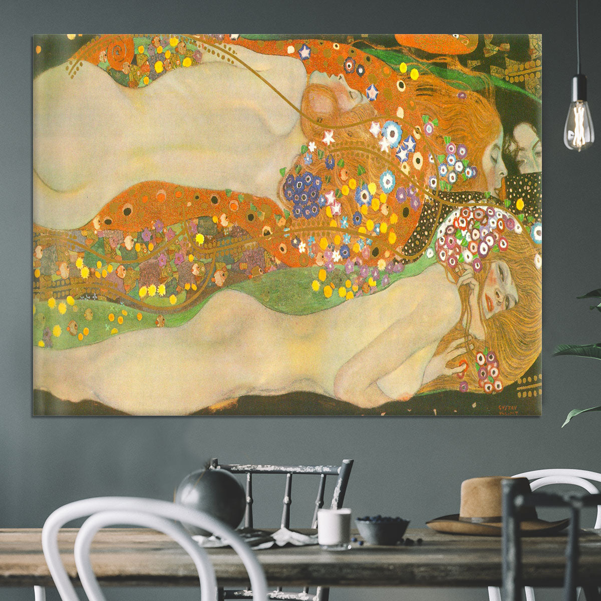 Water snakes friends II by Klimt Canvas Print or Poster - Canvas Art Rocks - 3