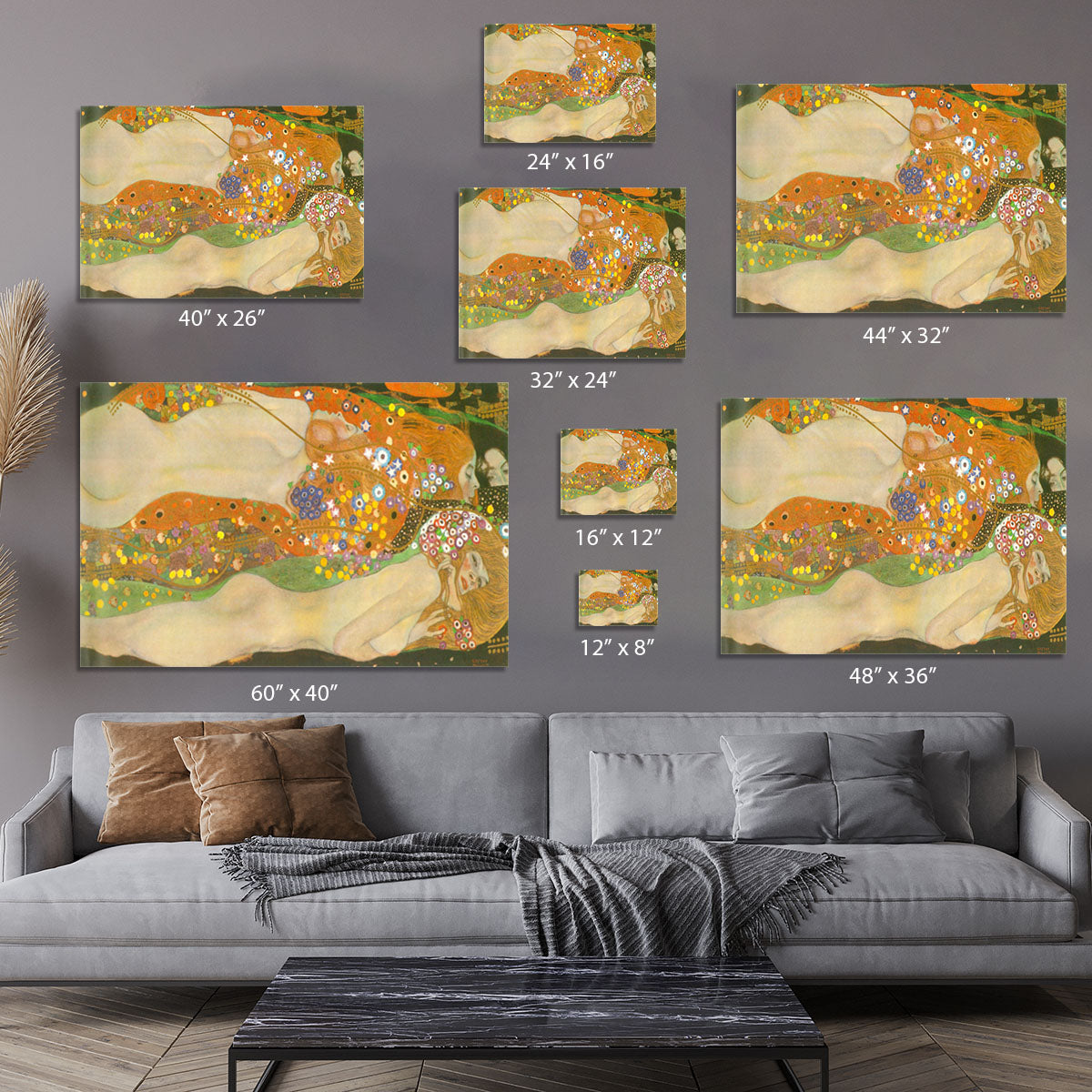 Water snakes friends II by Klimt Canvas Print or Poster - Canvas Art Rocks - 7