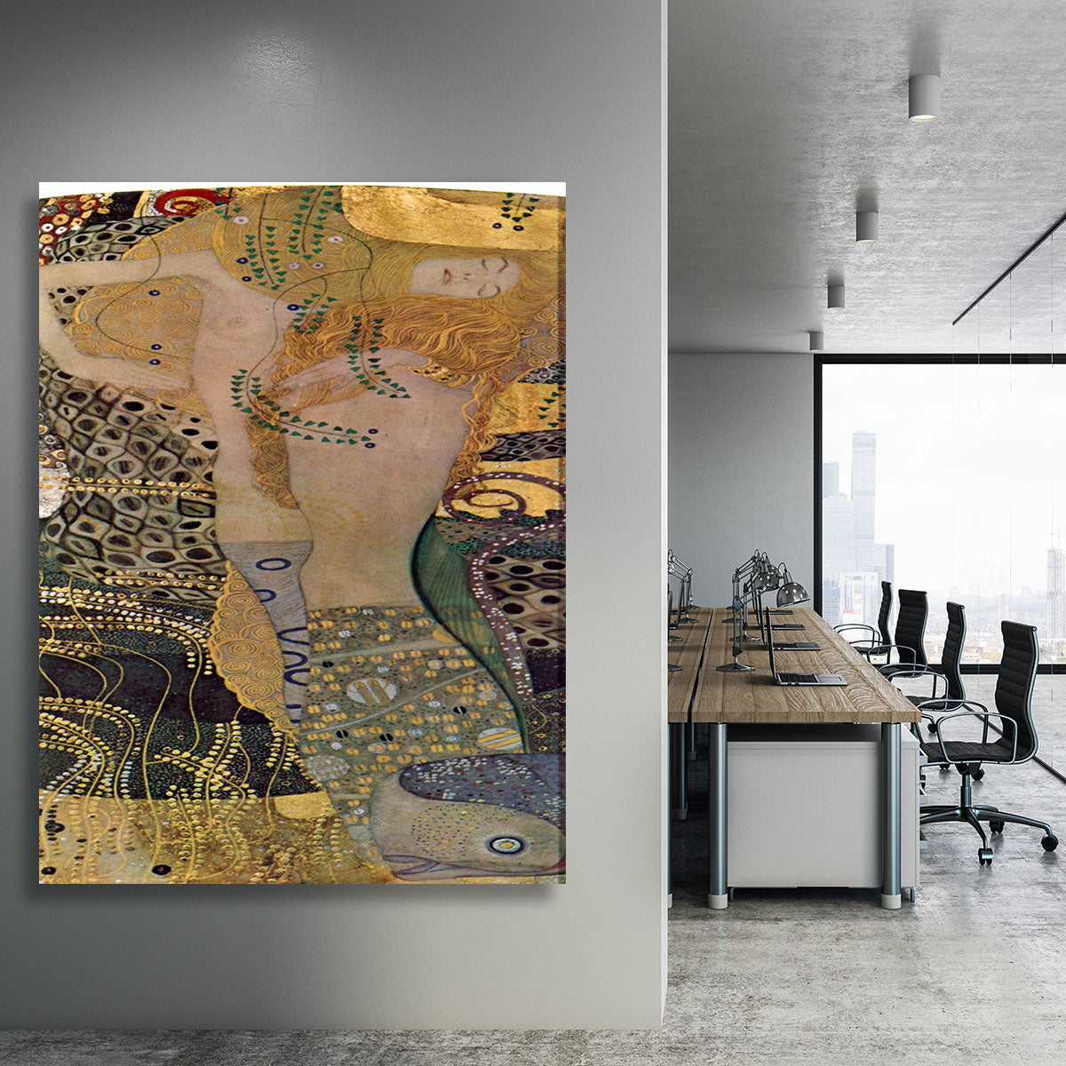 Water snakes friends I by Klimt Canvas Print or Poster - Canvas Art Rocks - 3