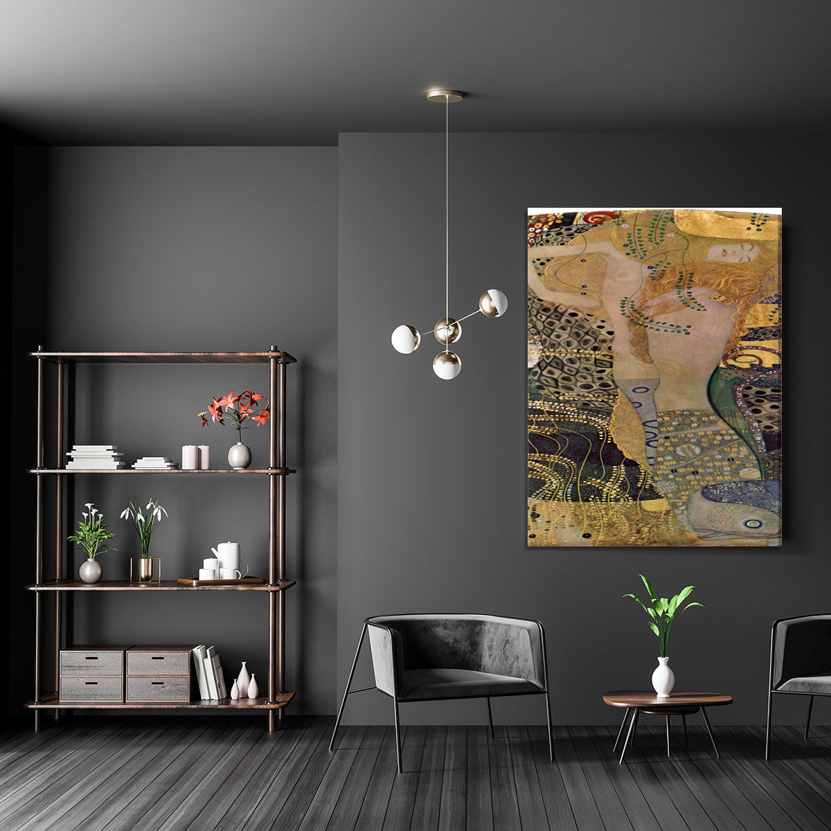 Water snakes friends I by Klimt Canvas Print or Poster - Canvas Art Rocks - 5