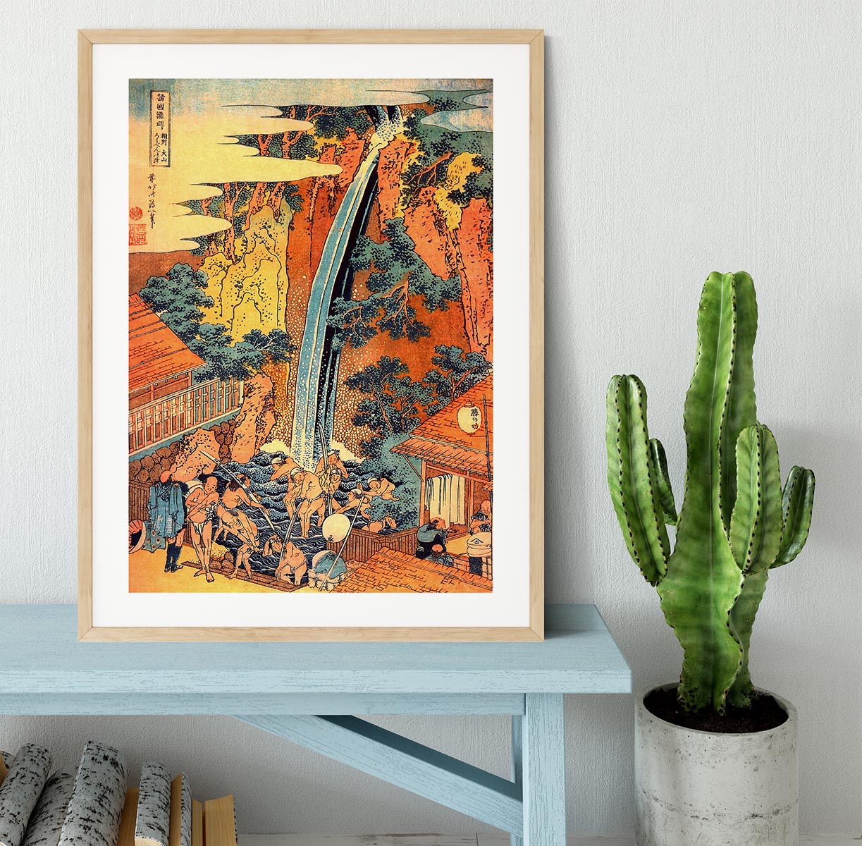 Waterfalls in all provinces 2 by Hokusai Framed Print - Canvas Art Rocks - 3