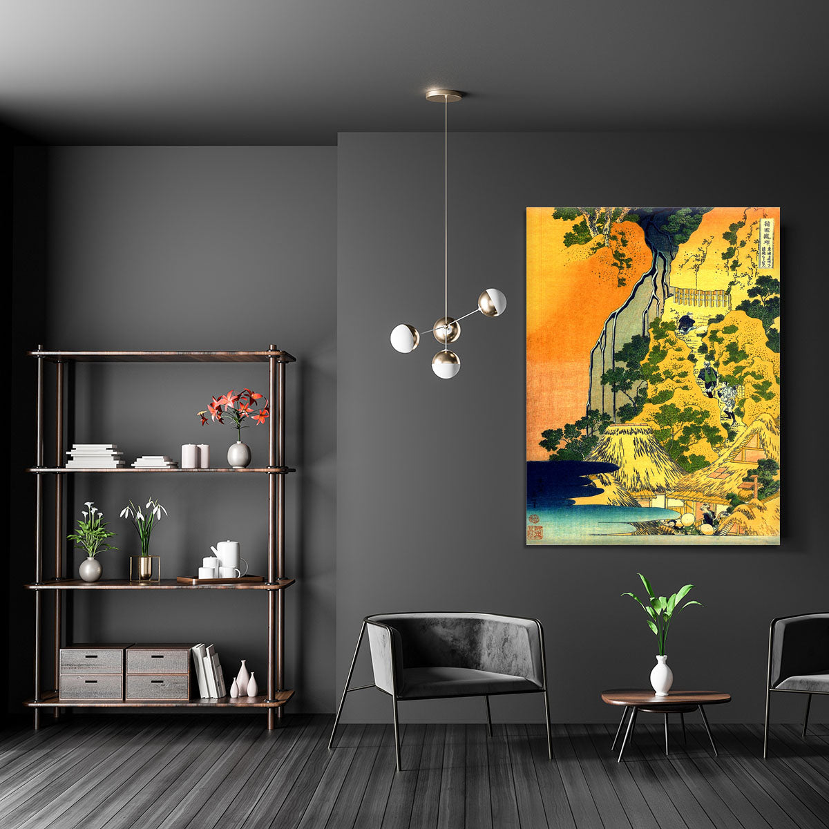 Waterfalls in all provinces by Hokusai Canvas Print or Poster - Canvas Art Rocks - 5