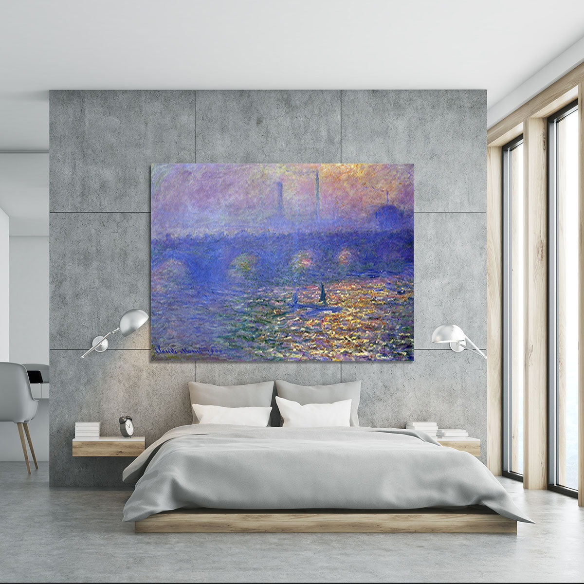 Waterloo Bridge by Monet Canvas Print or Poster - Canvas Art Rocks - 5