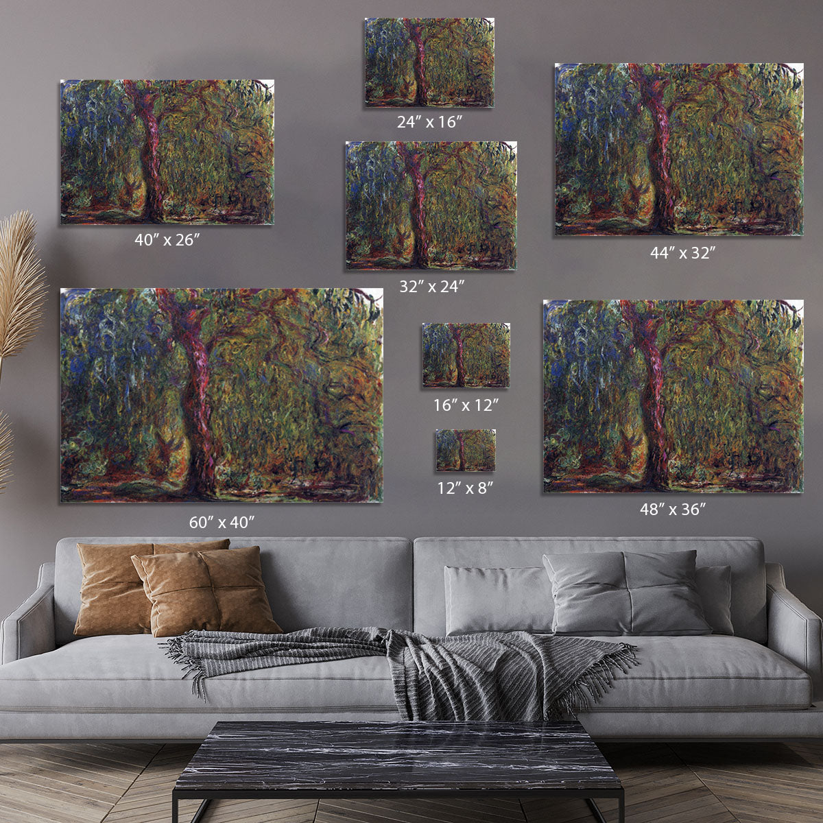 Weeping willow by Monet Canvas Print or Poster - Canvas Art Rocks - 7