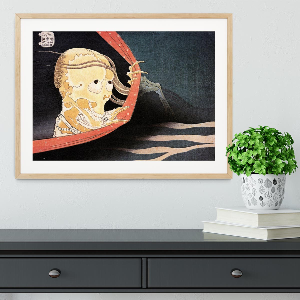 Weird Skeleton by Hokusai Framed Print - Canvas Art Rocks - 3