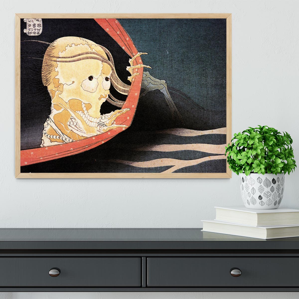 Weird Skeleton by Hokusai Framed Print - Canvas Art Rocks - 4