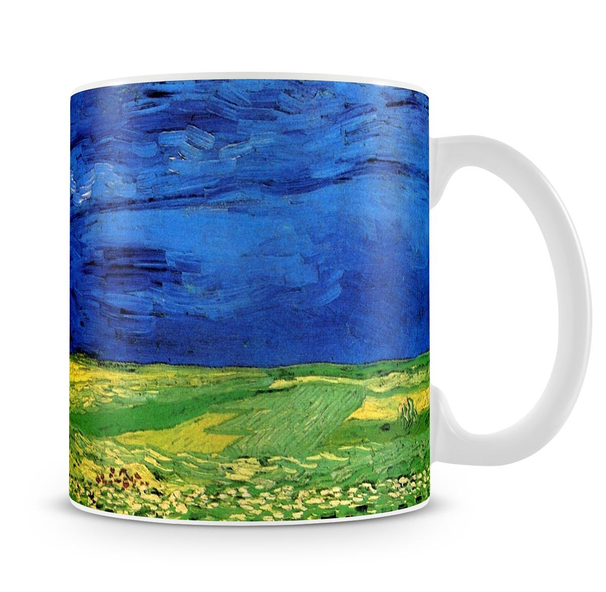 Wheat Field Under Clouded Sky by Van Gogh Mug - Canvas Art Rocks - 4