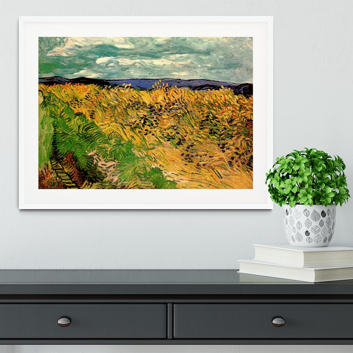 Wheat Field with Cornflowers by Van Gogh Framed Print - Canvas Art Rocks - 5