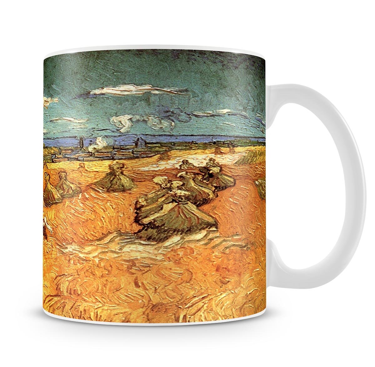 Wheat Stacks with Reaper by Van Gogh Mug - Canvas Art Rocks - 4