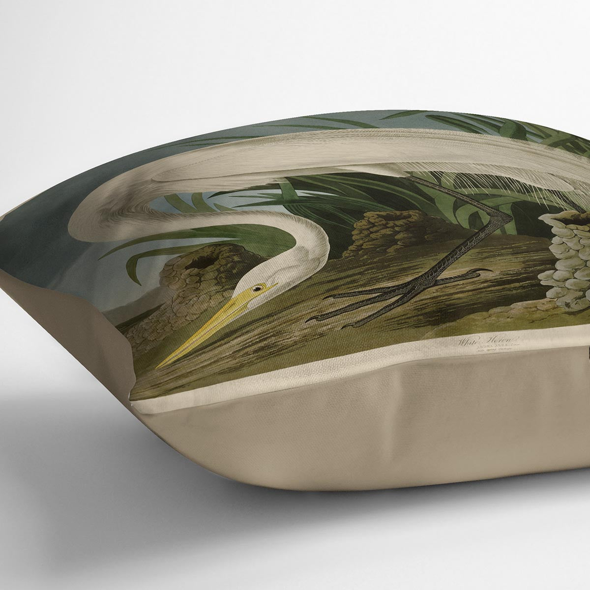 White Heron by Audubon Cushion