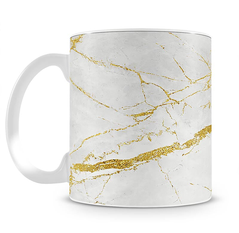 White and Gold Cracked Marble Mug - Canvas Art Rocks - 1