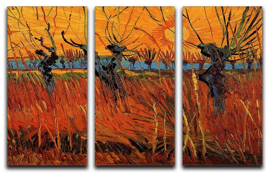 Willows at Sunset by Van Gogh 3 Split Panel Canvas Print - Canvas Art Rocks - 4