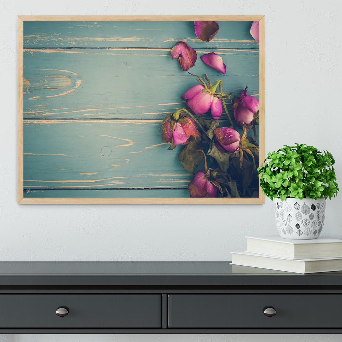 Wilted Flower Vintage Background Framed Print - Canvas Art Rocks - 4