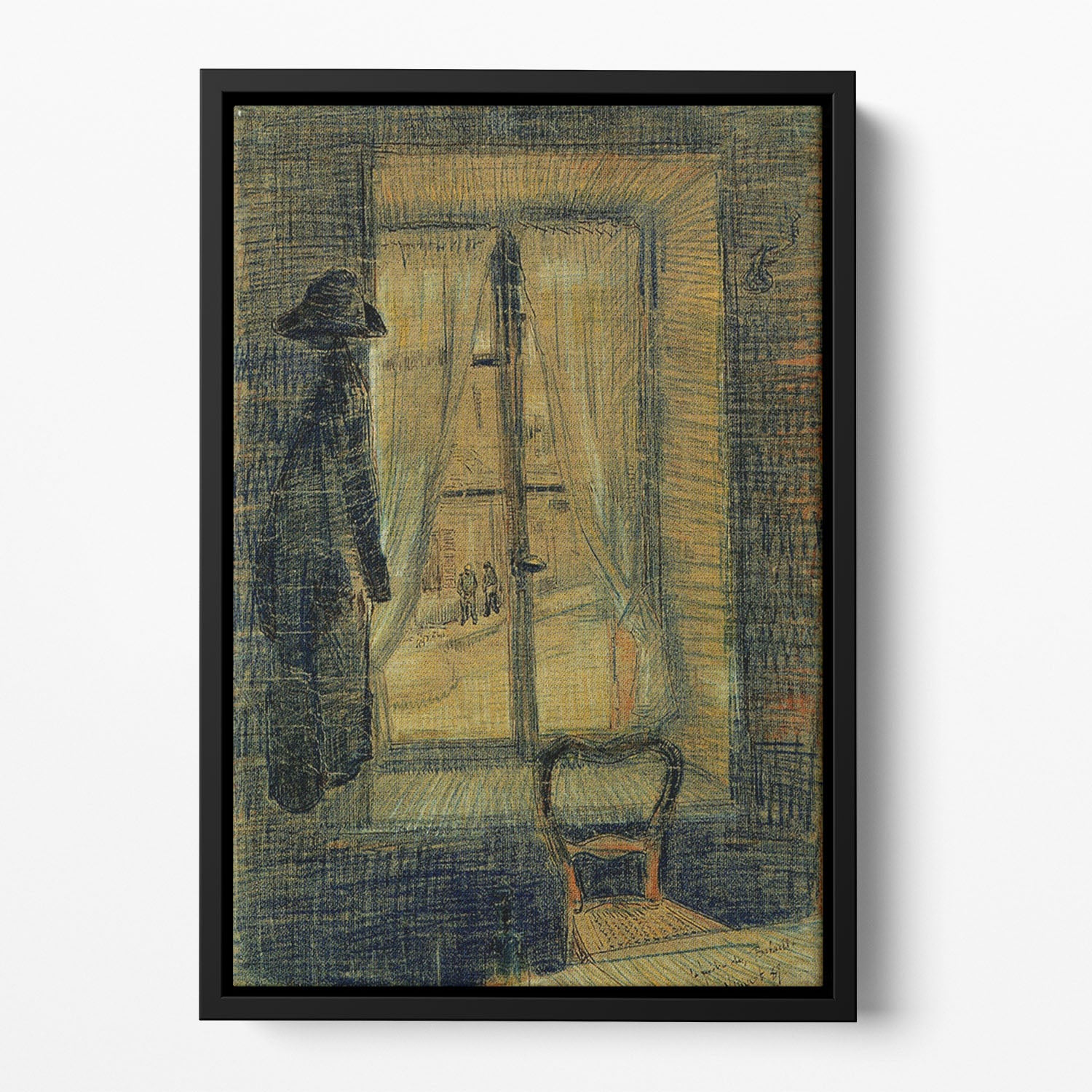 Window in the Bataille Restaurant by Van Gogh Floating Framed Canvas