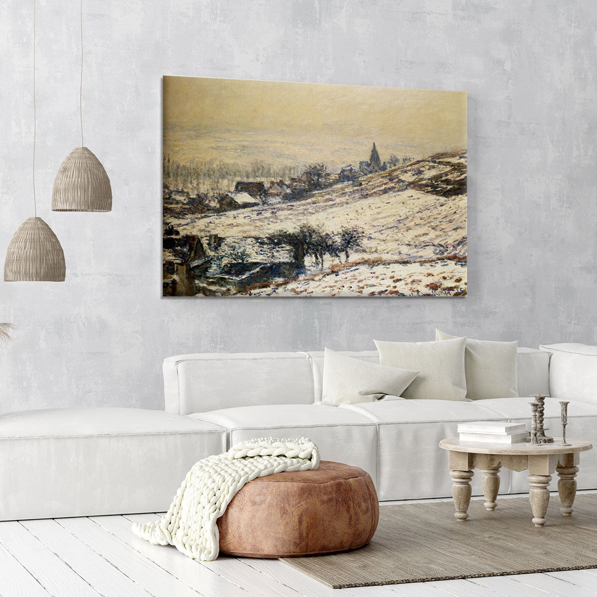 Winter At Giverny 1885 by Monet Canvas Print or Poster - Canvas Art Rocks - 6