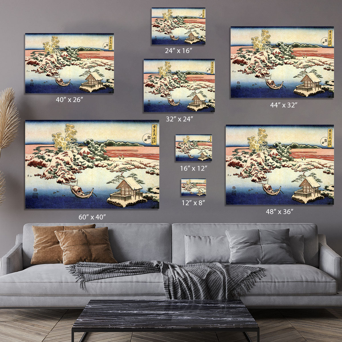 Winter landscape of Suda by Hokusai Canvas Print or Poster - Canvas Art Rocks - 7