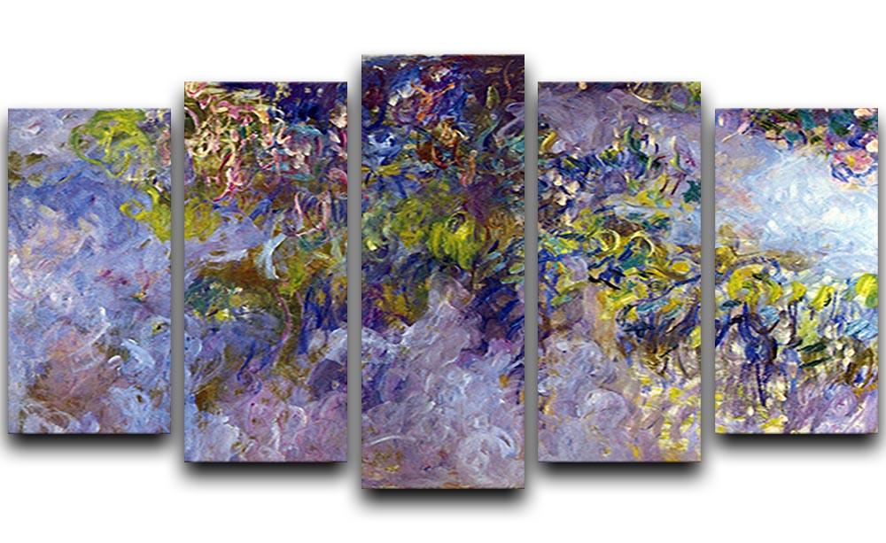 Wisteria 1 by Monet 5 Split Panel Canvas - Canvas Art Rocks - 1
