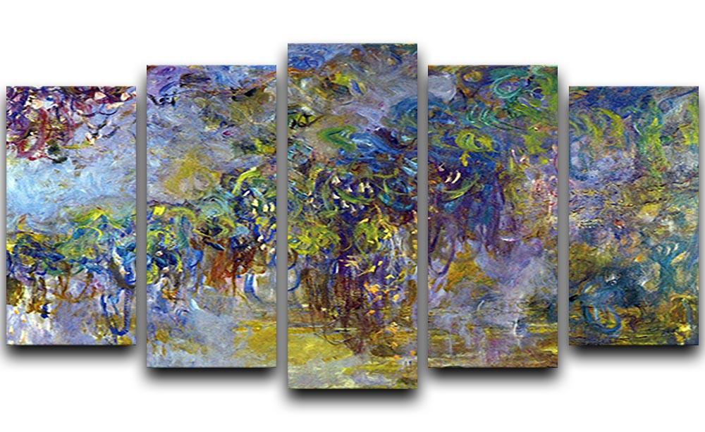 Wisteria 2 by Monet 5 Split Panel Canvas - Canvas Art Rocks - 1