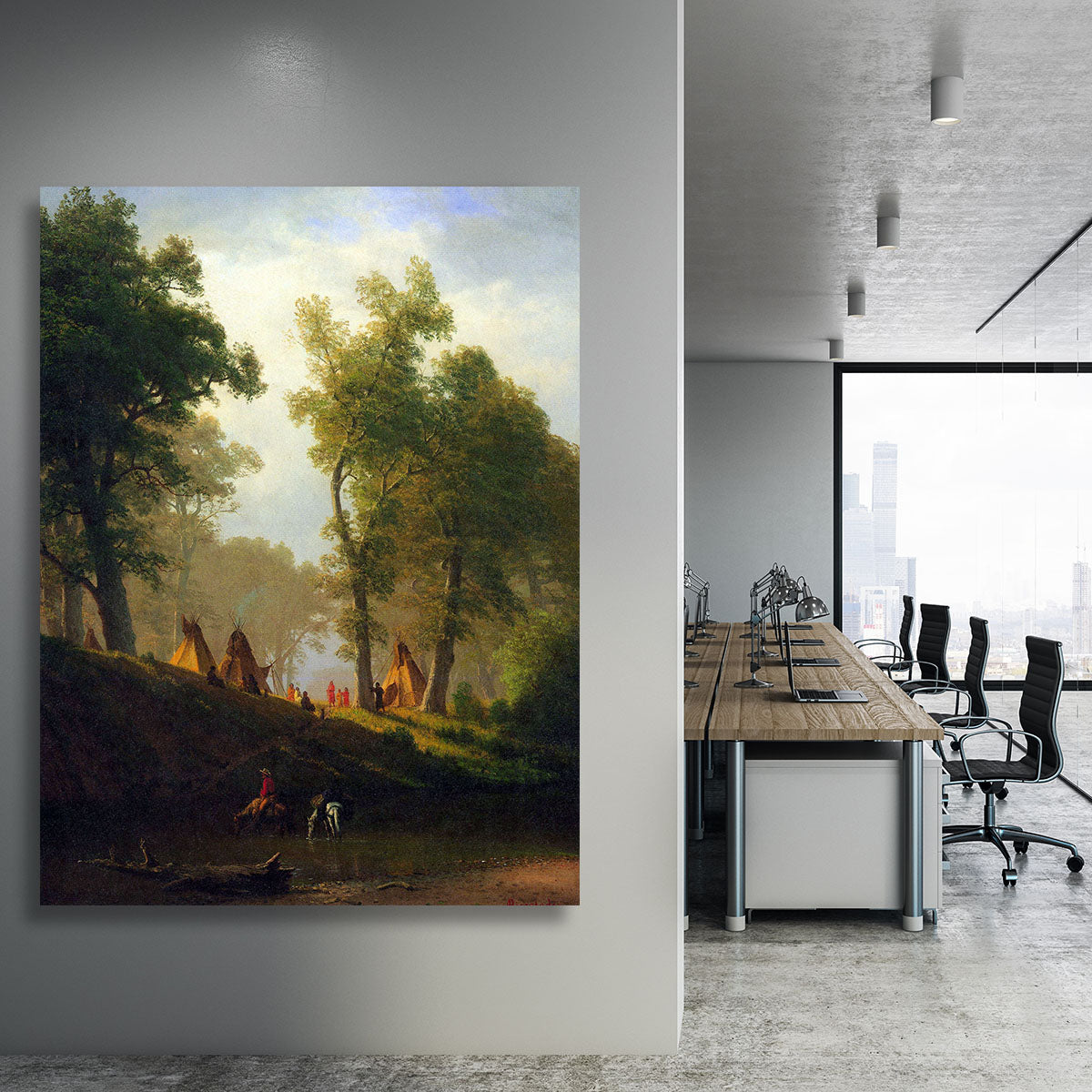 Wolf River Kansas by Bierstadt Canvas Print or Poster - Canvas Art Rocks - 3