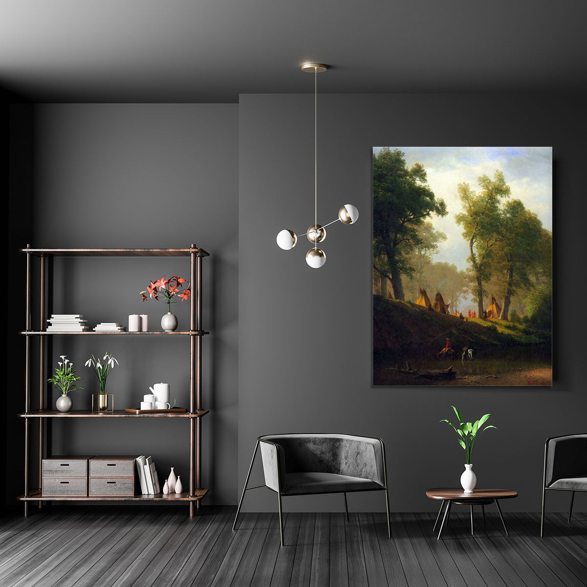 Wolf River Kansas by Bierstadt Canvas Print or Poster - Canvas Art Rocks - 5