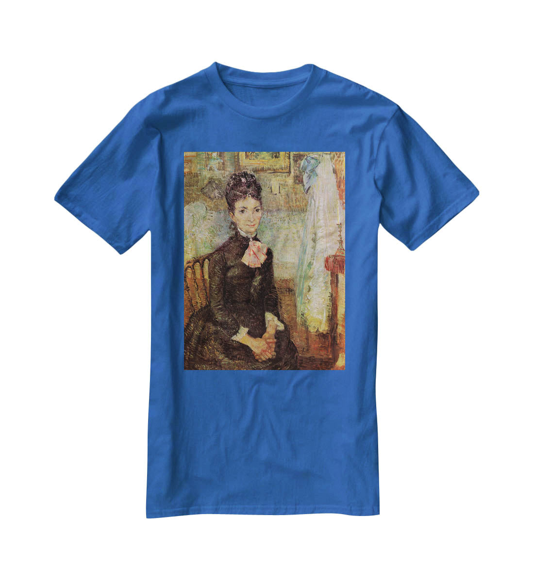 Woman Sitting by a Cradle by Van Gogh T-Shirt - Canvas Art Rocks - 2