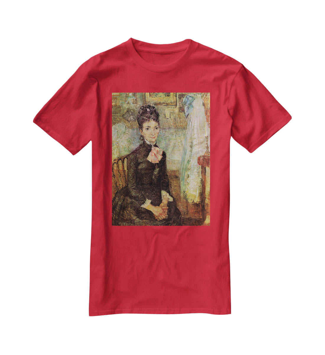 Woman Sitting by a Cradle by Van Gogh T-Shirt - Canvas Art Rocks - 4