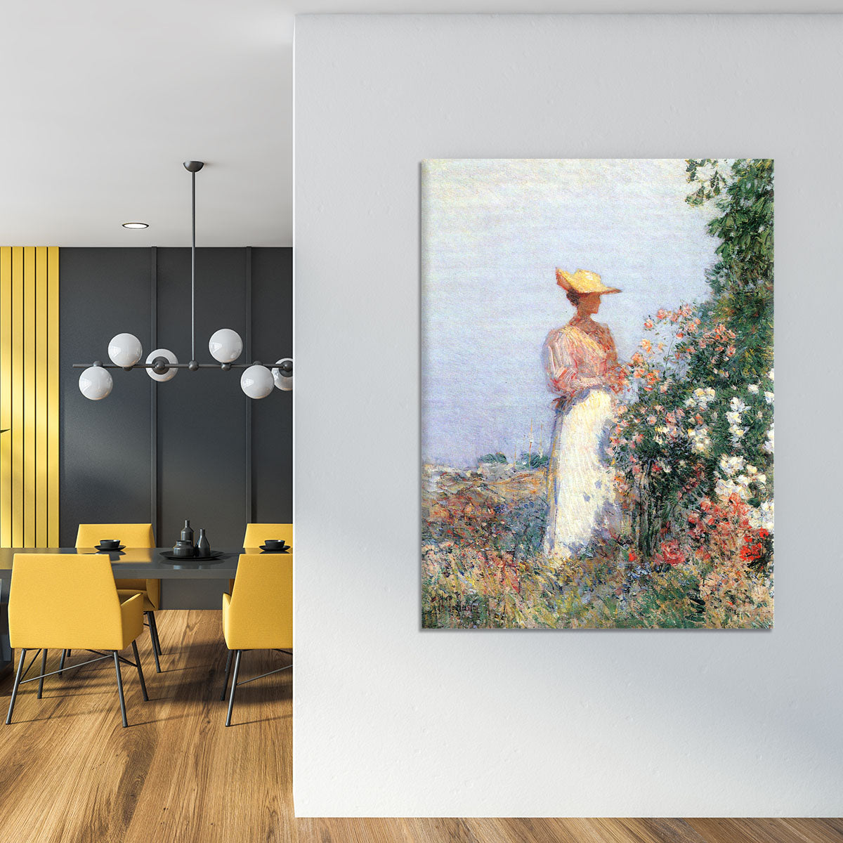 Woman in Garden by Hassam Canvas Print or Poster - Canvas Art Rocks - 4