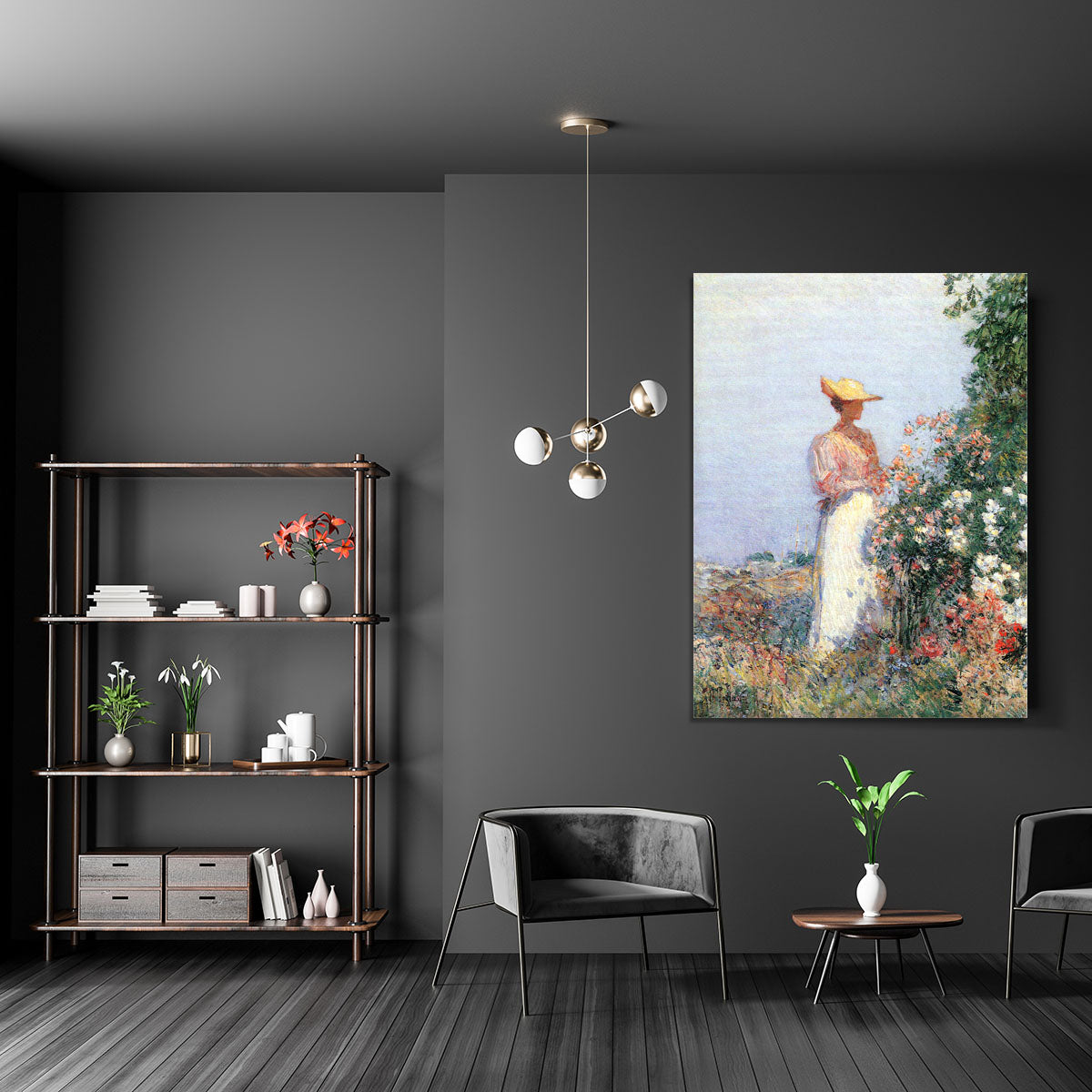 Woman in Garden by Hassam Canvas Print or Poster - Canvas Art Rocks - 5