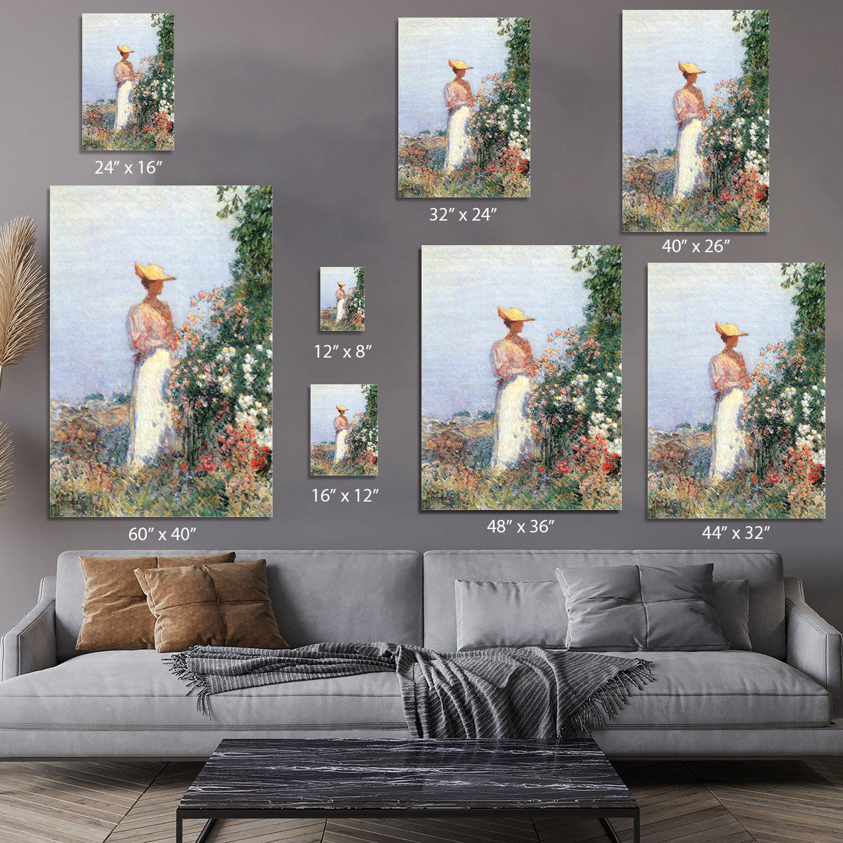 Woman in Garden by Hassam Canvas Print or Poster - Canvas Art Rocks - 7