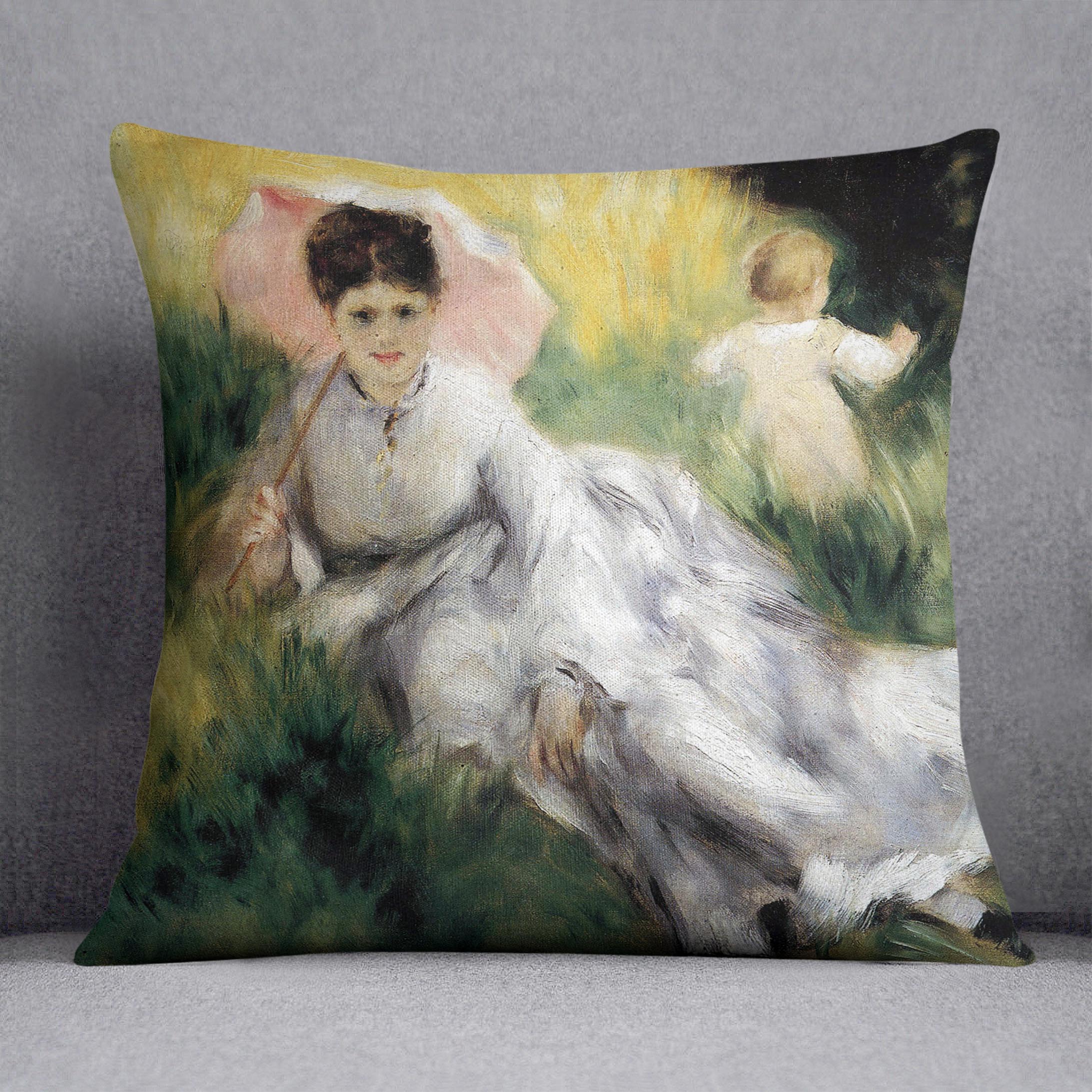 Woman with Parasol by Renoir Cushion