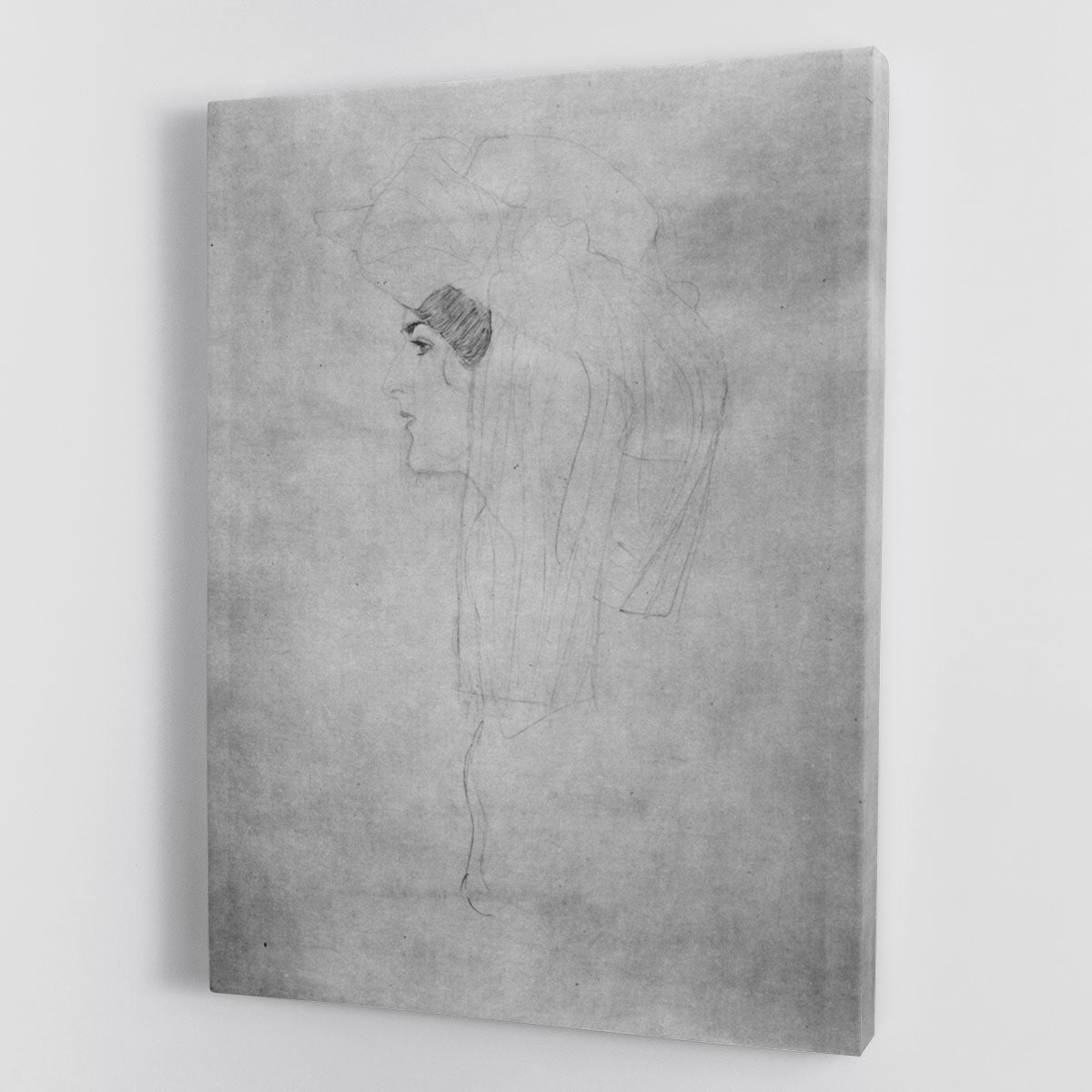 Woman with hat in profile by Klimt Canvas Print or Poster - Canvas Art Rocks - 1