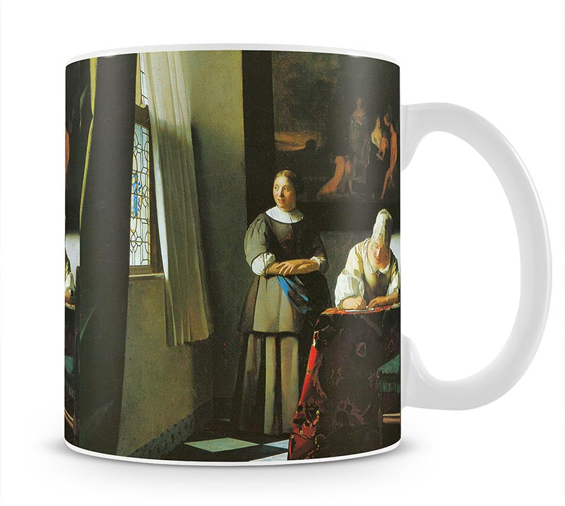 Woman with messenger by Vermeer Mug - Canvas Art Rocks - 1