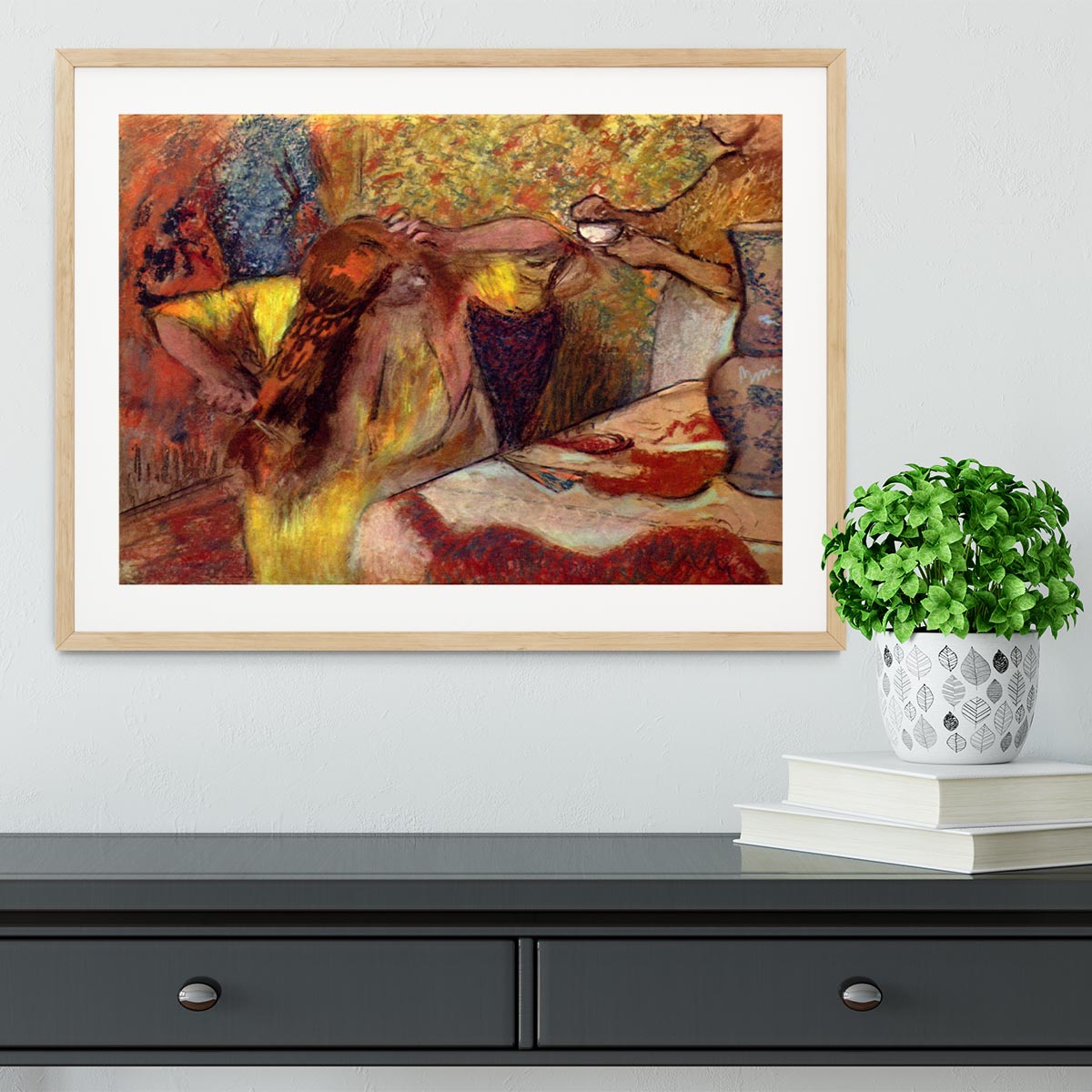 Women at the toilet 1 by Degas Framed Print - Canvas Art Rocks - 3