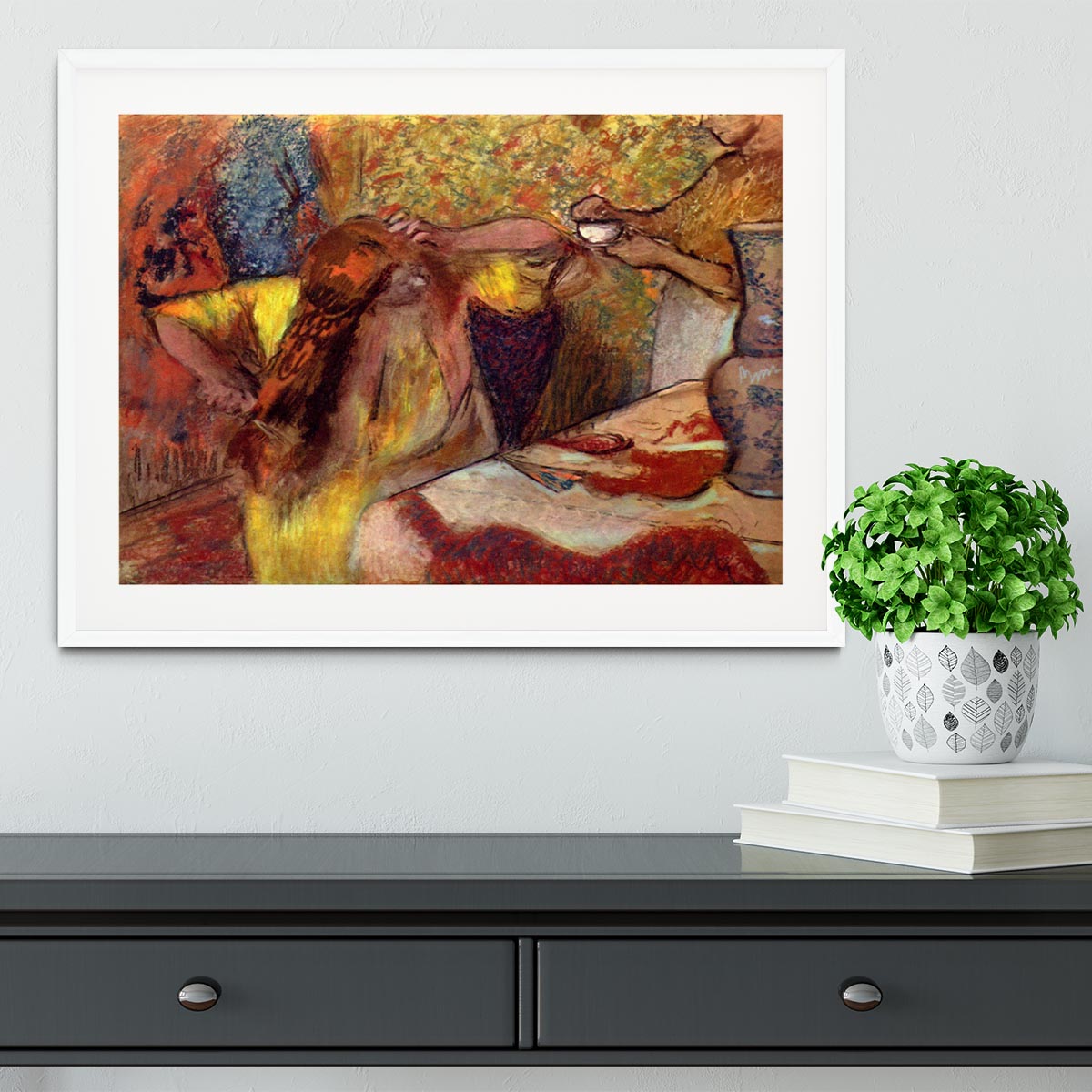 Women at the toilet 1 by Degas Framed Print - Canvas Art Rocks - 5