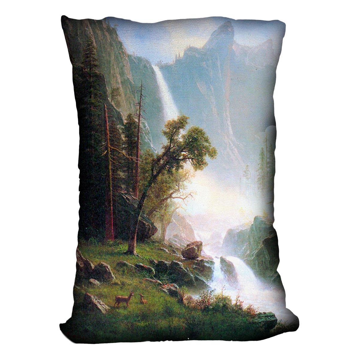 Yosemite Falls by Bierstadt Cushion - Canvas Art Rocks - 4