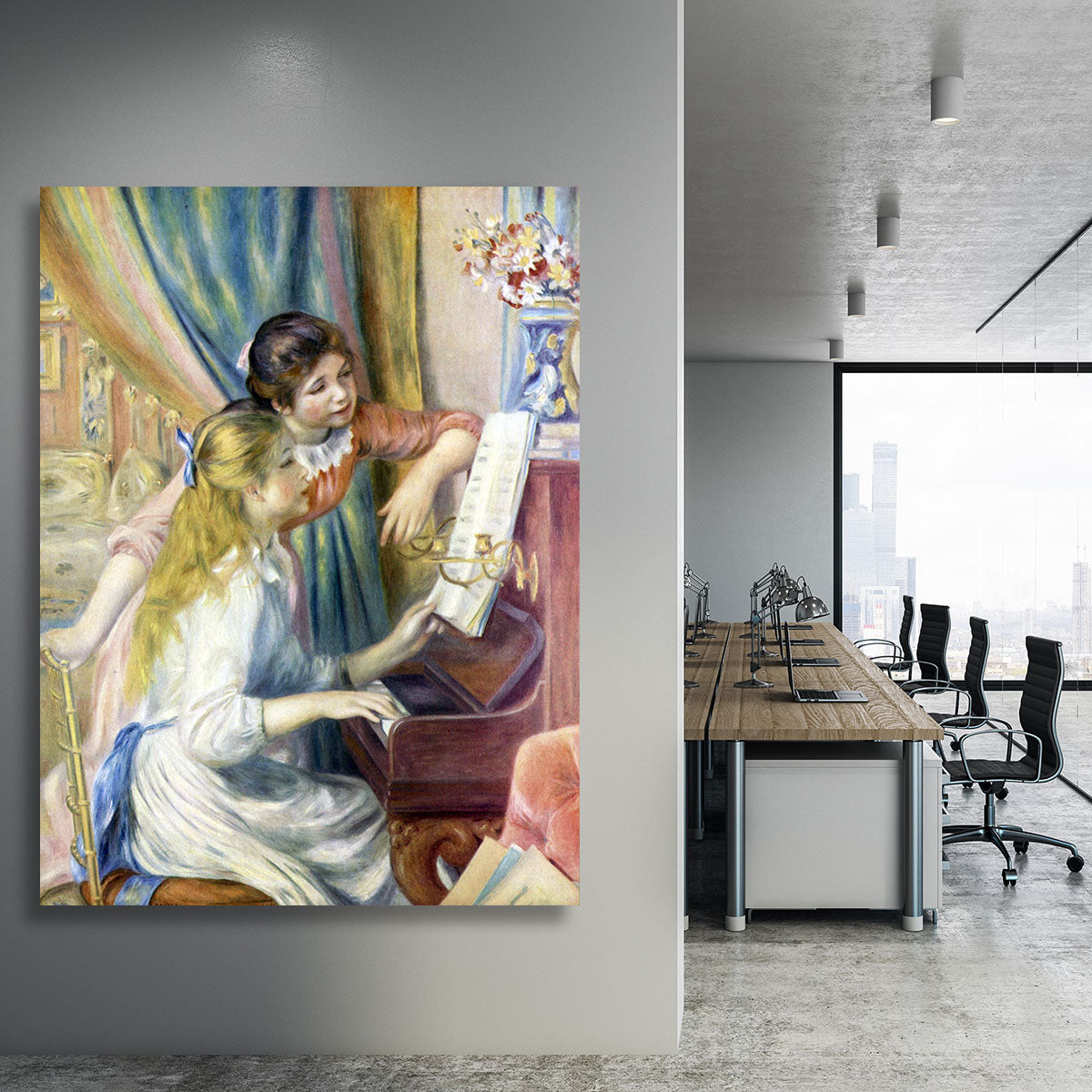Young girls at the piano 3 by Renoir Canvas Print or Poster - Canvas Art Rocks - 3